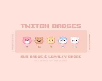 Cute Animal Twitch Sub Badges: Matching Stream Loyalty Badges