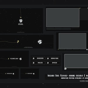 Cute Space Panda Twitch Overlay Stream Package