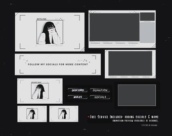 Anime Girl Twitch Stream Overlay Design