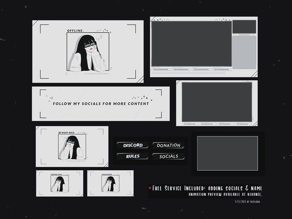 Linda chica de anime Twitch Overlay Stream Design - Etsy España Linda chica de anime Twitch Overlay Stream Design - Etsy España
