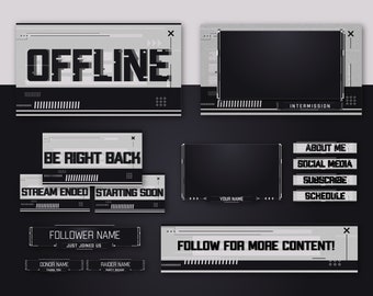 Glitch Twitch Stream Package, Animated Overlay, Alerts, Panels