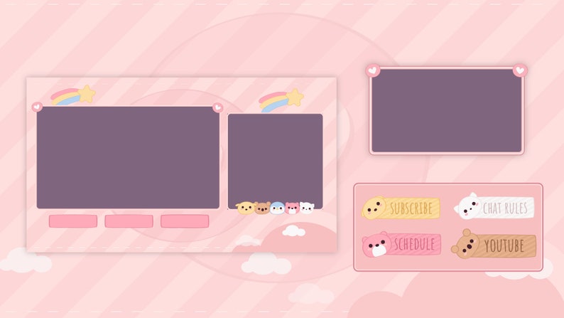 Cute Overlay Twitch Streamer Package | Etsy
