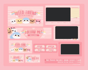 Cute Friends Twitch Stream Overlay – Animated Package