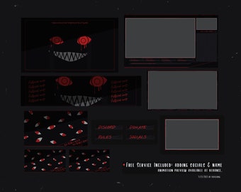 Anime Yandere Twitch Overlay | Bloody Aesthetic Stream Package