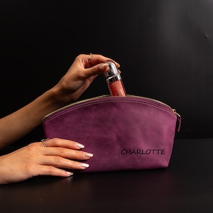 Bolsas de maquillaje de cuero personalizadas de lujo, carteras de maquillaje y bolsas de maquillaje para la mujer, regalo para ella, regalo de cumpleaños, regalo de Navidad
