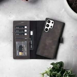 Black leather Samsung Case, Galaxy S25, S24, S23, S22, S21, S20, S9, S8 Plus, Note 20, 10, 9 Wallet Case Samsung, Galaxy Personalized Cases