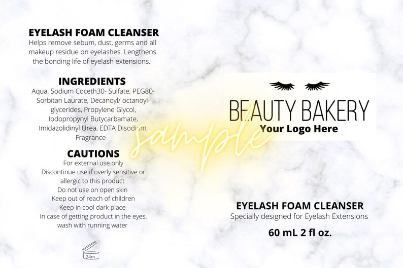 Lash Shampoo Label Editable Template Etsy