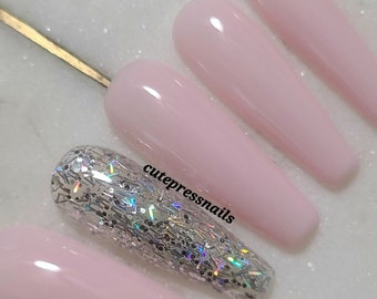 XXLONG  PINK cotton candy press on nails| XXL Press on Nails | Luxury Press on Nails | Crystal Elegant Glue On Nails | Bride Nails