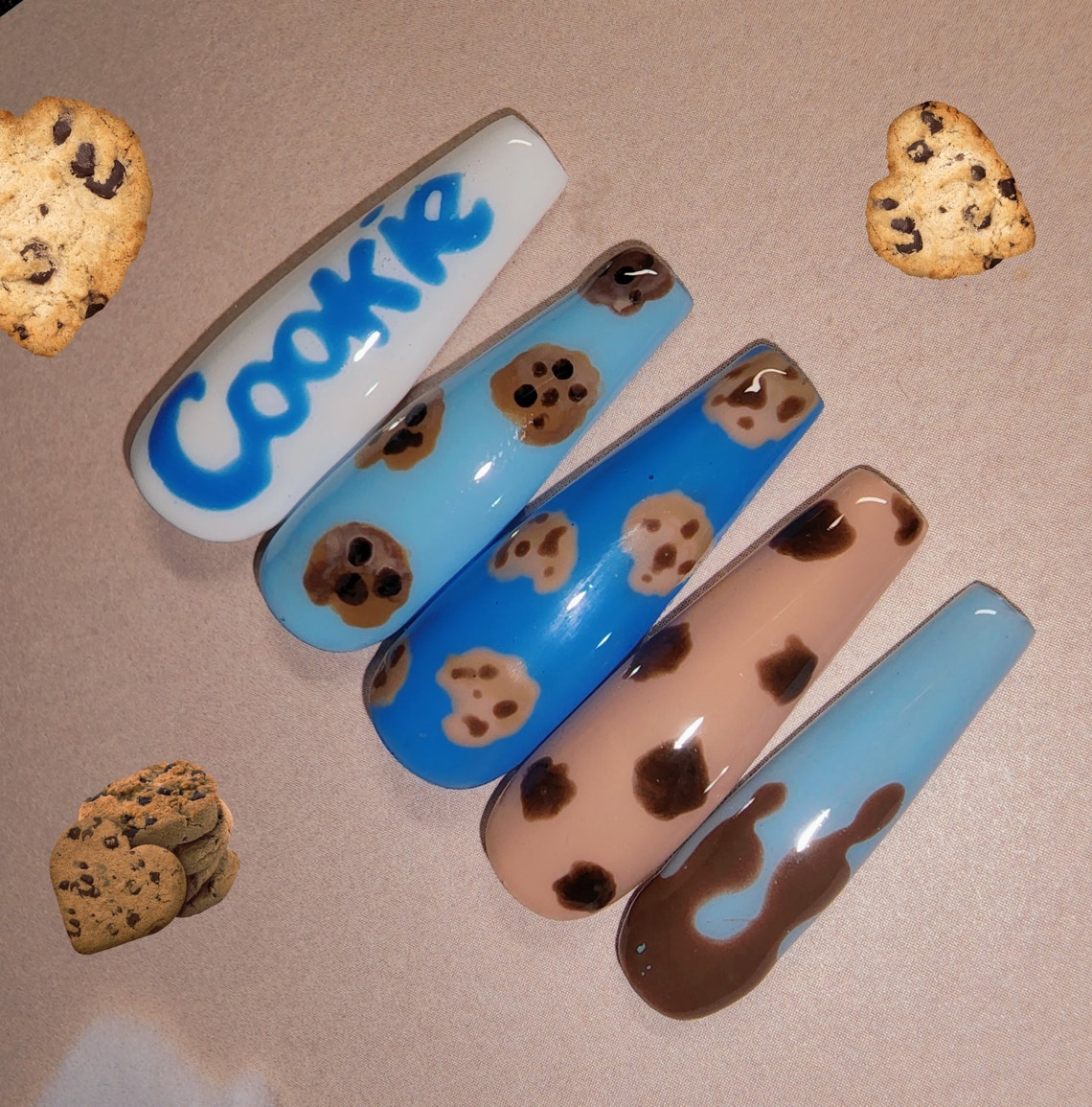 Chocolate Brown Cookie Press on Nails - Etsy