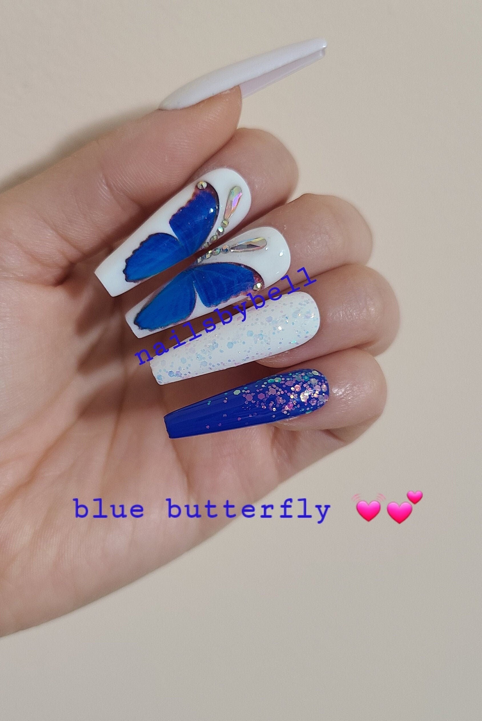 royal blue nails acrylic