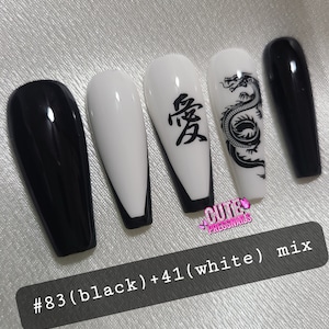LOVE DRAGONㅣUñas postizas con letras de amor / Uñas acrílicas en gel / Uñas elegantes de cristal / Uñas de lujo / Uñas de novia / Uñas brillantes
