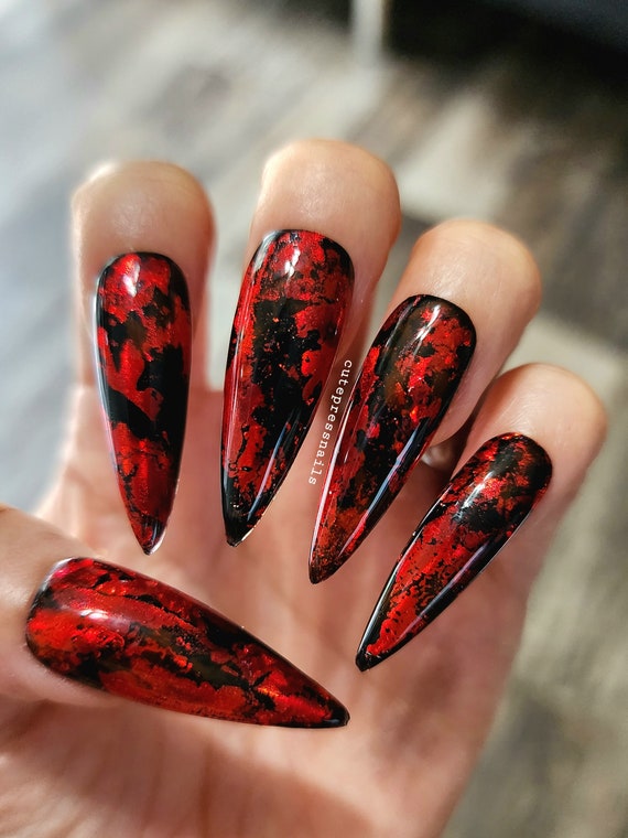 24 Black Red Coffin Nail Designs Royalty-Free Images, Stock Photos &  Pictures | Shutterstock