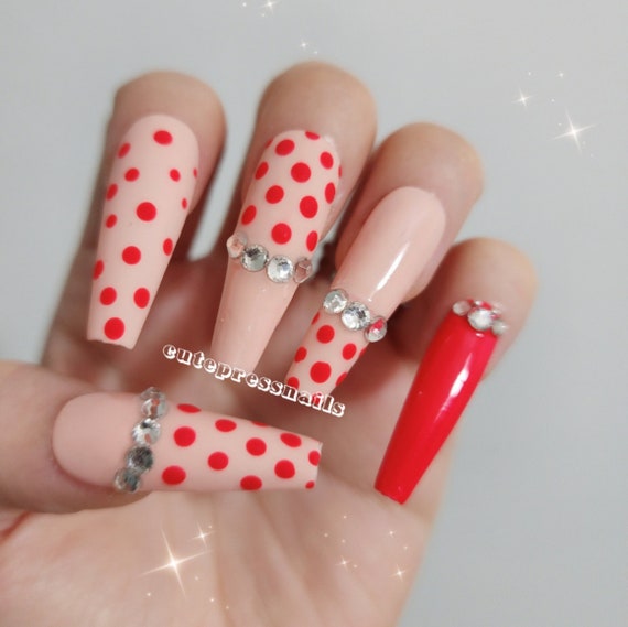Red Bling Press-on Nails 