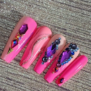 Dolce Pink Bling Press On Nails