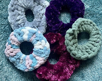 PATTERN (NO SEW) Velvet Plush Scrunchie Crochet