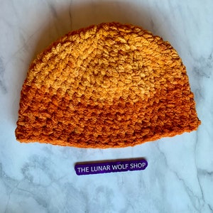 Orange Sunset Crochet Beanie