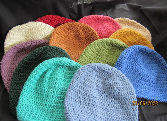 Beanie - 100% soft cotton -Chemo Friendly - Hand Crocheted -26 Colors