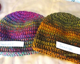 Beanies/Hand Crocheted/Super Soft/2 Colors/Sizes/Unisex/One Size Fits Most