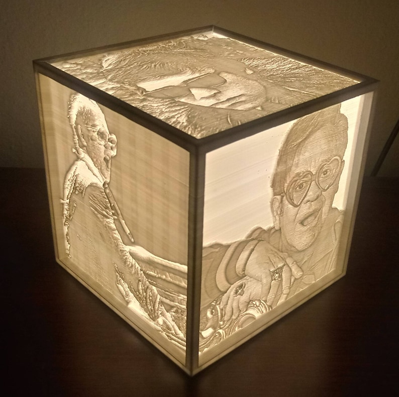 3D Printed Lithophane Light Box customizable Etsy