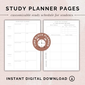 Minimalist Study Planner: Weekly Schedule & Time Blocking (Digital Download)