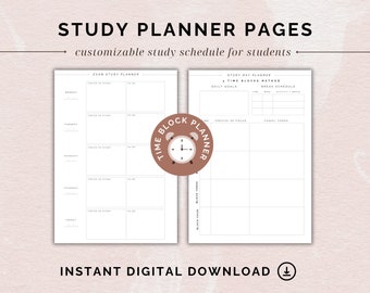 Minimalist Study Planner: Weekly Schedule & Time Blocking (Digital Download)