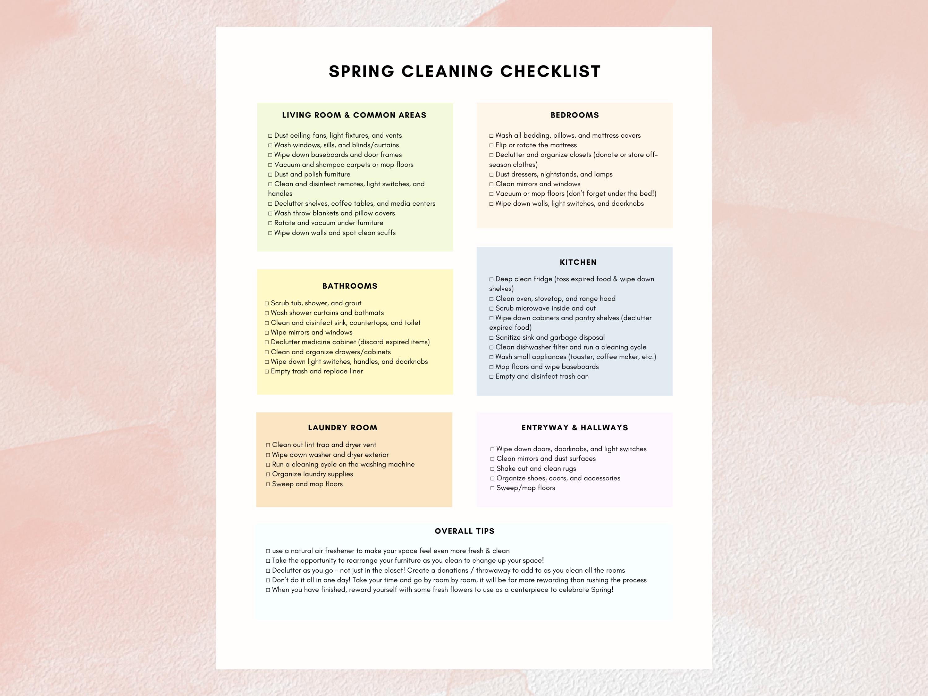 Printable Spring Cleaning Checklist | Ultimate Cleaning Planner PDF ...