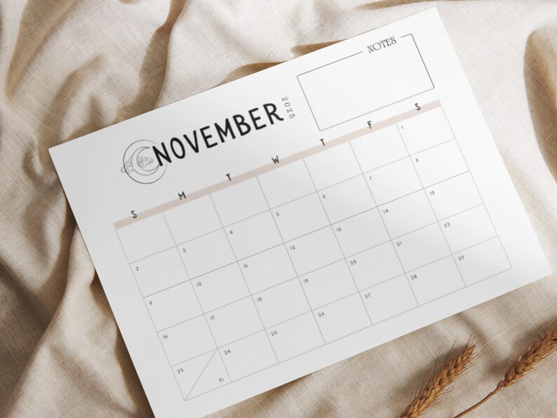 12 Month Calendar | 2025 Printable Calendar, Aesthetic Calendar ...