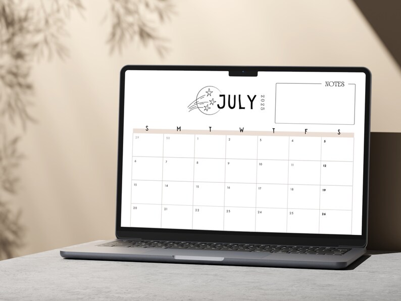 12 Month Calendar | 2025 Printable Calendar, Aesthetic Calendar ...