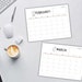 12 Month Calendar | 2025 Printable Calendar, Aesthetic Calendar ...