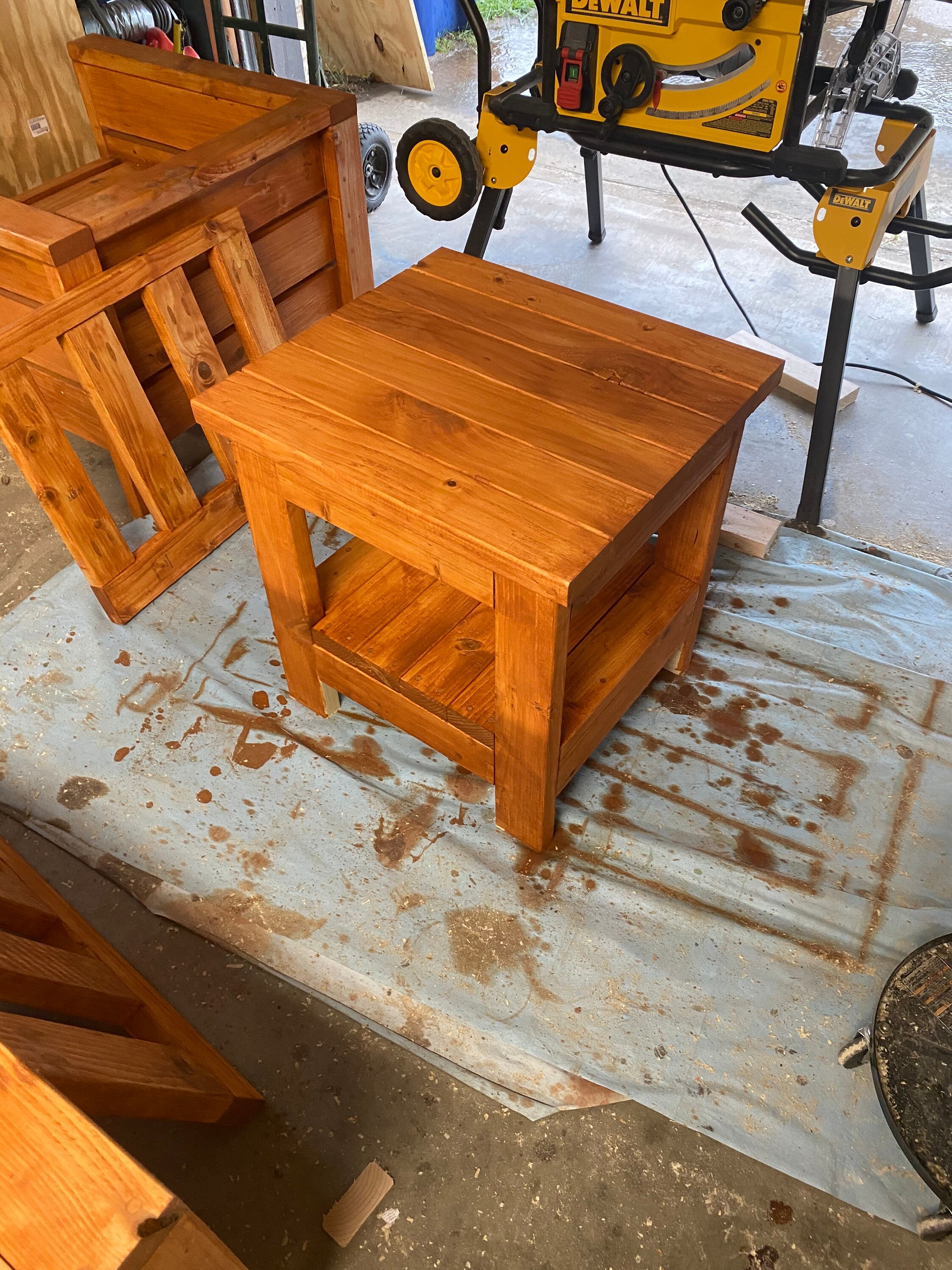 Rustic end table Etsy