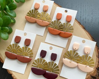Handgemaakte polymeerklei hangoorbellen, statement sieraden
