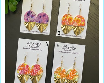 Earrings, painted earrings clay, colorful earrings, handmade earrings for women, earrings clay, acrylic paint earrings, handmade earrings