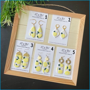 Lemon clay earrings NEW, handmade earrings clay lemon, fruit earrings clay, fruit jewelry, statement earrings, summer earrings, gift for her
