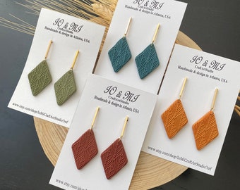 Earrings, handmade earrings clay textured, earrings for women handmade, fall earrings clay, statement earrings handmade, gift for her