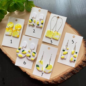 Lemon clay earrings / handmade earrings clay / fruit earrings clay / fruit jewelry / statement earrings / summer earrings / gift for her