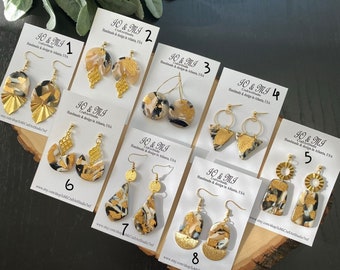 Pendientes colgantes de terrazo hechos a mano, regalo para ella.