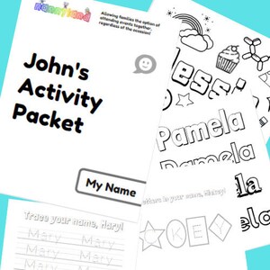 Name Tracing and Crafts Personalized Printable Name Coloring and Activity Packet Download and Print