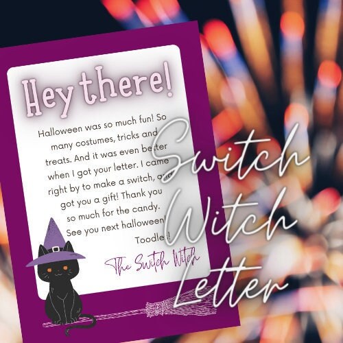 Switch Witch Halloween Treats Candy Letter Template Activity - Etsy