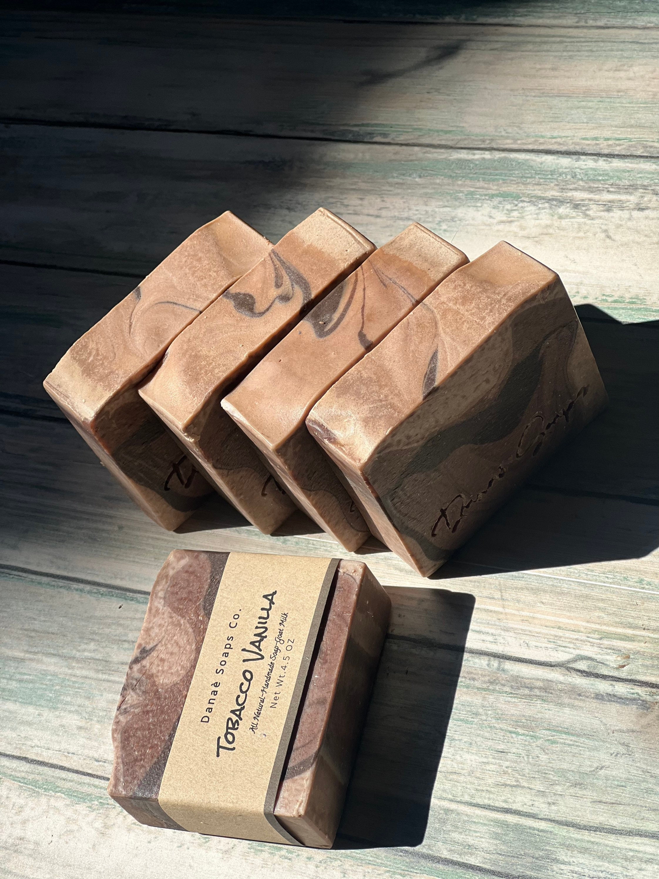 Tobacco Vanilla Soap Bar, Handmade Cocoa Butter Soap With Pine Tar