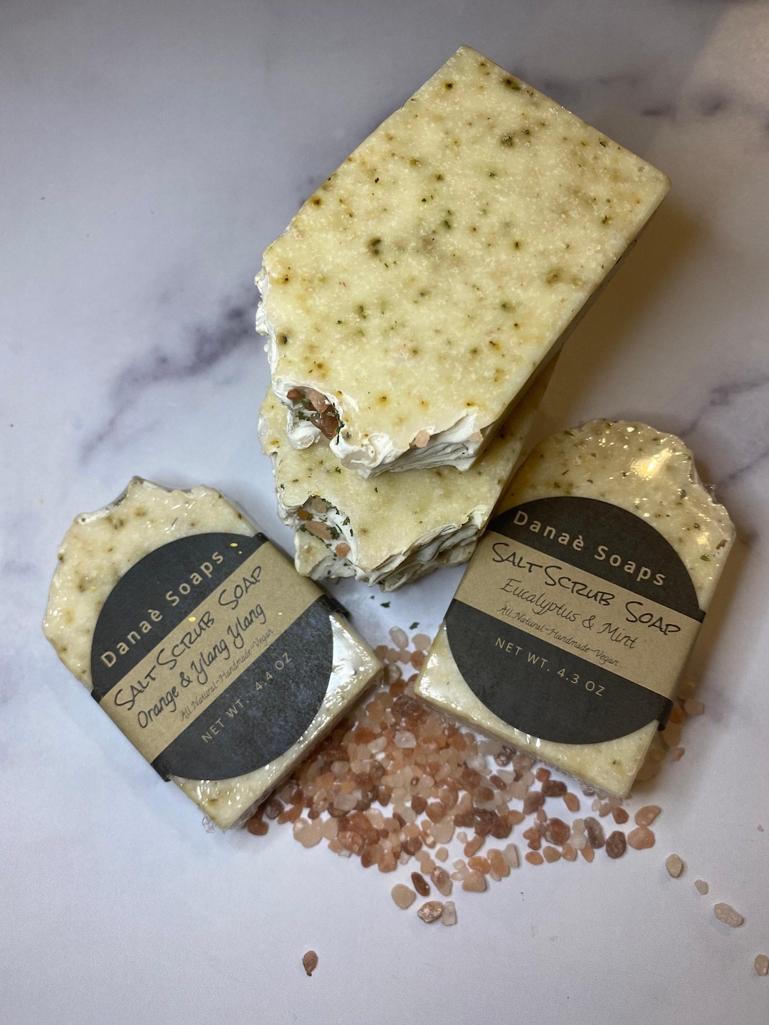 Pink Himalayan Salt Scrub Soap Bar, Orange Ylang Ylang or Eucalyptus ...