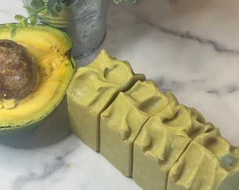 Avocado and olive oil soap bar, made with real avocados