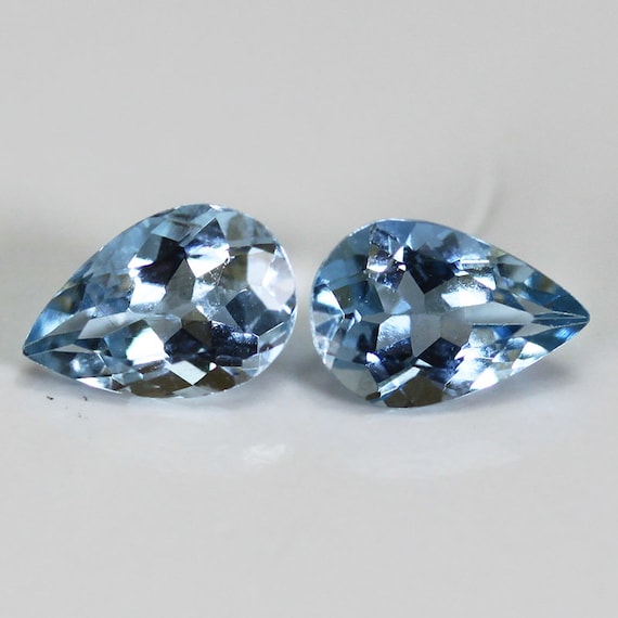 Blue Color Natural Aquamarine Matching Pair 0.74ct Etsy