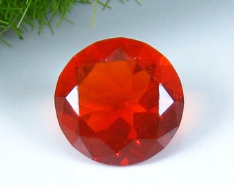 Excellent Orange Rougeâtre 6.65mm Rond Mexicain Opale Fine Gem qualité 0.76CT