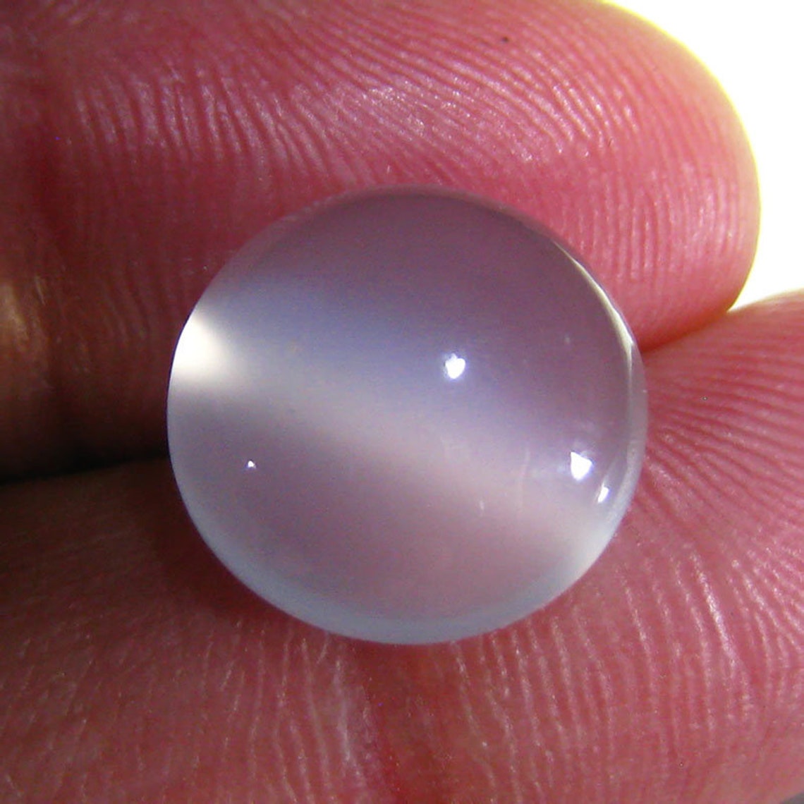 7.62ct Natural White Moonstone Catseye 12.68mm Round Etsy UK