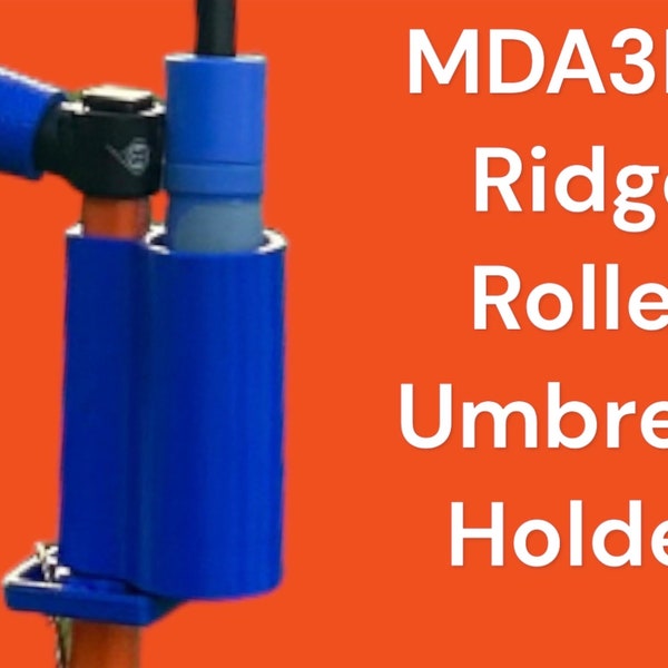 Umbrella holder for Ridge Roller cart, glow flash light holder, Disc cart accessories, disc golf accessories, 3D printed MDA3DP