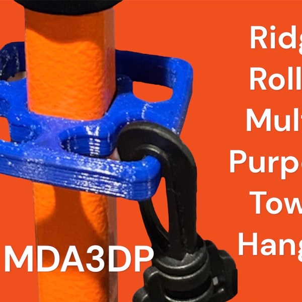 Towel hanger for Ridge Roller cart, multipurpose hanger, Disc cart accessories, disc golf gifts, 3D printed towel holder MDA3DP