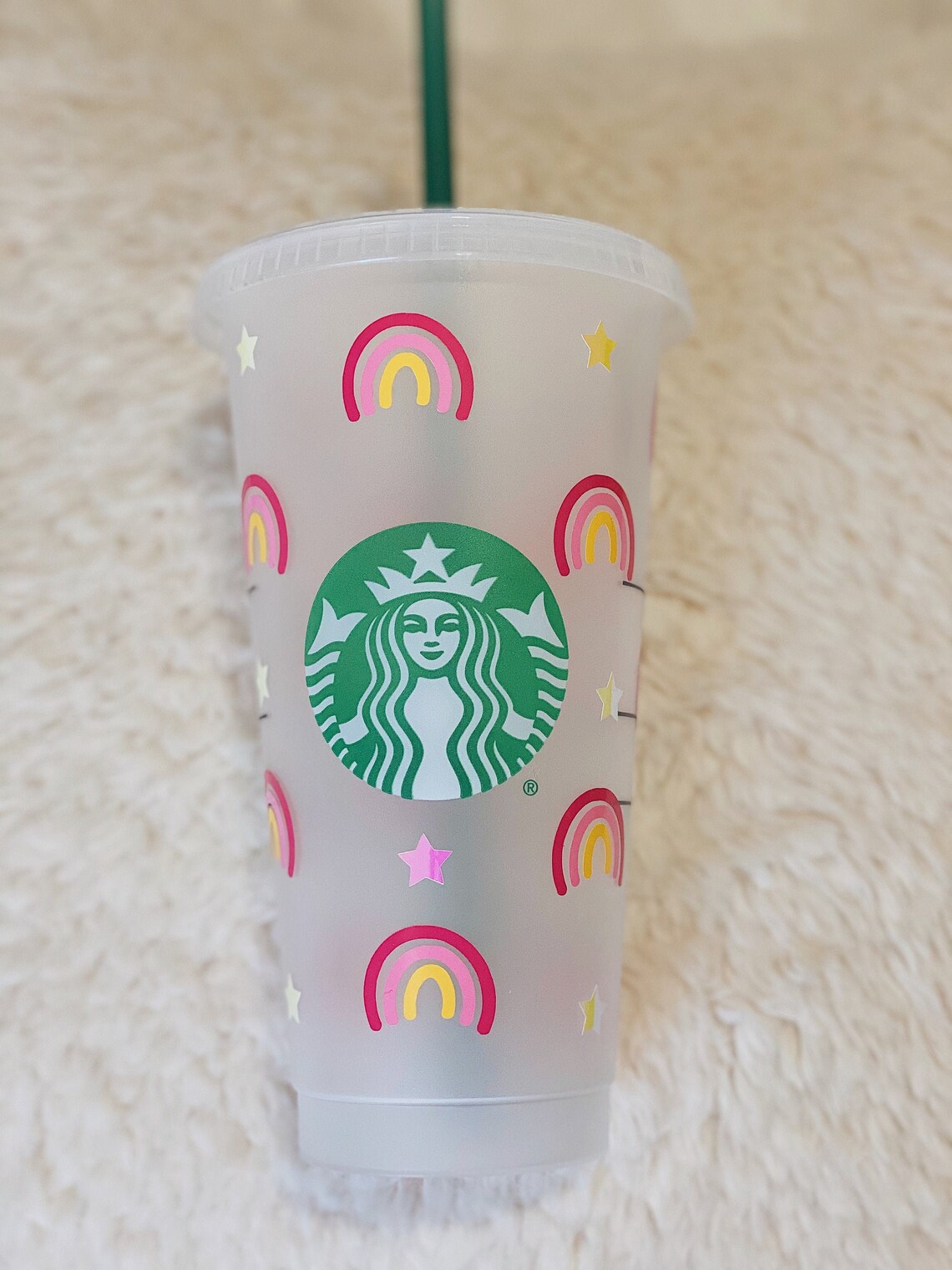 Rainbow Starbucks Cup Starbucks Tumbler Reusable Starbucks Etsy
