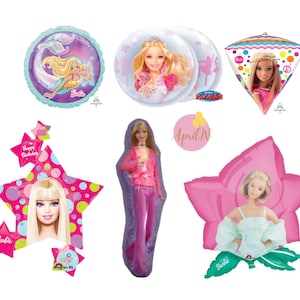 43&#39;&#39; Barbie Foil Balloon| 36&#39;&#39; Barbie Star Cluster Balloon| 22&#39;&#39; Barbie Bubble Balloon| 18&#39;&#39; Barbie Mermaid Balloon| Barbie Birthday Party