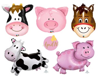 FARM ANIMAL BALLOONS| Barn Party| Farm Animals Party| Pig Balloon| Cow Balloon| Horse Balloon| Farm Party| Farm Birthday Party