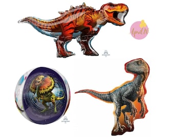45'' T-Rex Foil Balloon| Dinosaur Orbz Balloon| 38'' Raptor Balloon| T-rex balloons| Raptor balloons| dinosaur Balloons| dinosaur party